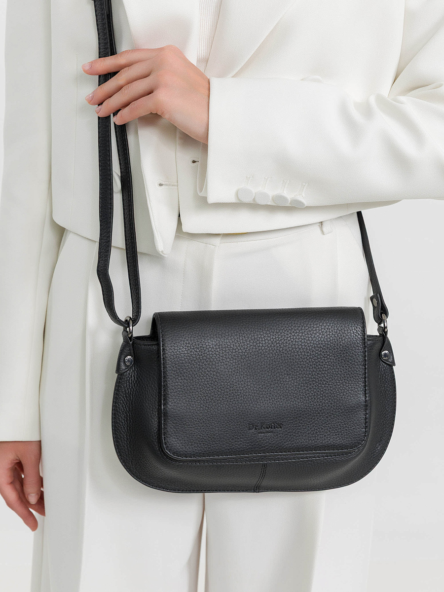 Женская сумка Dr.Koffer из натуральной кожи чёрная