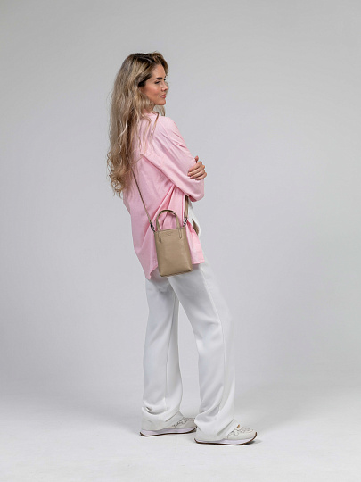 Сумка через плечо Dr.Koffer из натуральной кожи бежевая