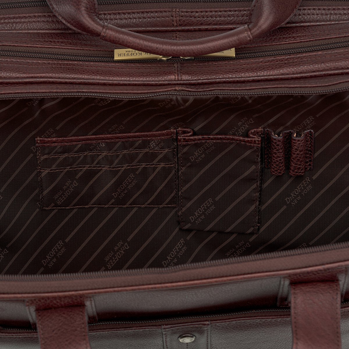 Деловая сумка Dr.Koffer из натуральной кожи темно-коричневая