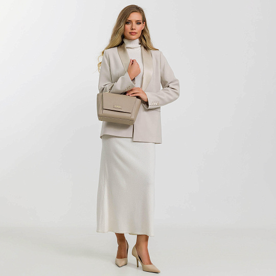 Женская сумка  Dr. Koffer из натуральной кожи бежевая