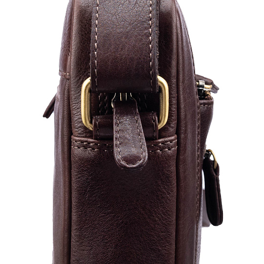 Сумка через плечо Dr.Koffer из натуральной кожи коричневая