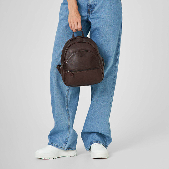 Рюкзак Dr.Koffer из натуральной кожи темно-коричневый