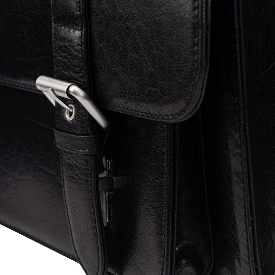 Портфель Dr.Koffer из натуральной кожи черный