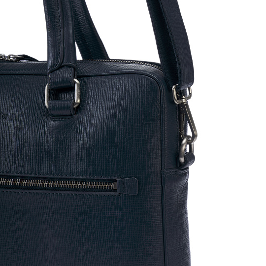 Деловая сумка Dr.Koffer из натуральной кожи синяя