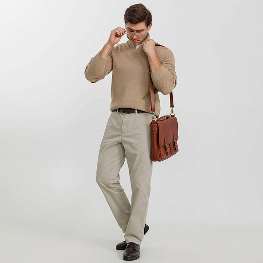 Портфель Dr.Koffer из натуральной кожи светло-коричневый