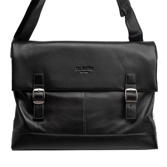 Сумка через плечо Dr.Koffer из натуральной кожи черная