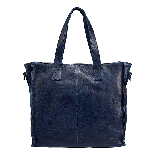 Деловая сумка Dr.Koffer из натуральной кожи синяя