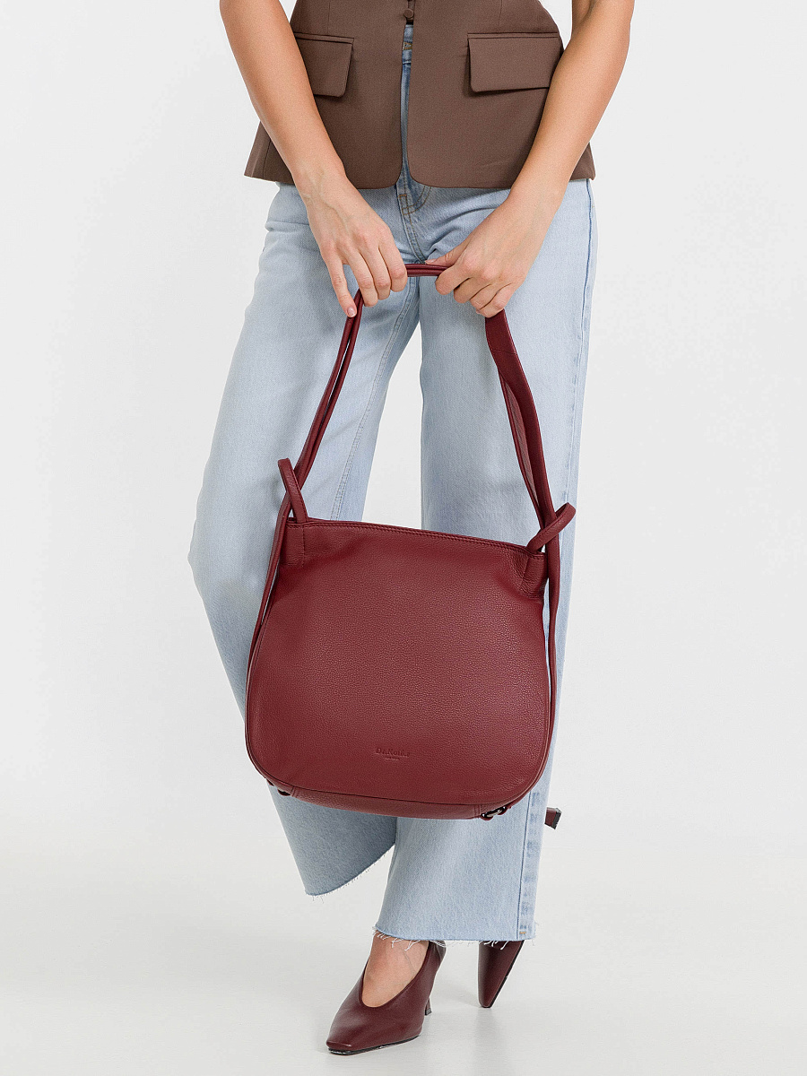 Женская сумка Dr.Koffer из натуральной кожи бордовая