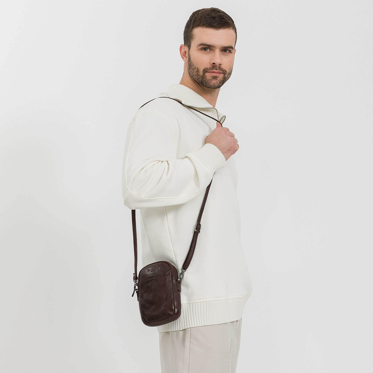 Сумка через плечо Dr.Koffer из натуральной кожи коричневая