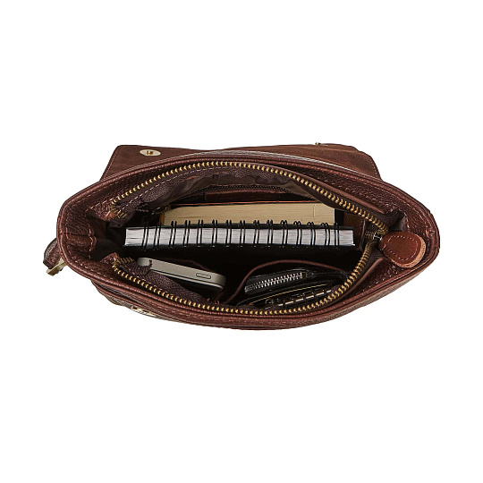 Сумка через плечо Dr.Koffer из натуральной кожи коричневая