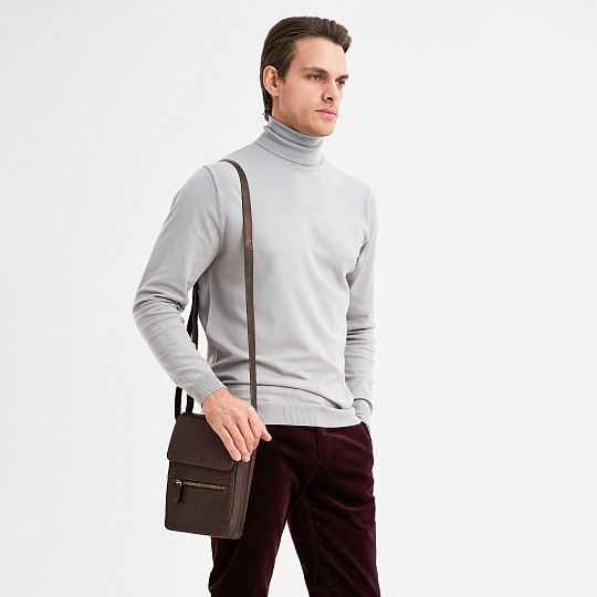 Сумка через плечо Dr.Koffer из натуральной кожи коричневая