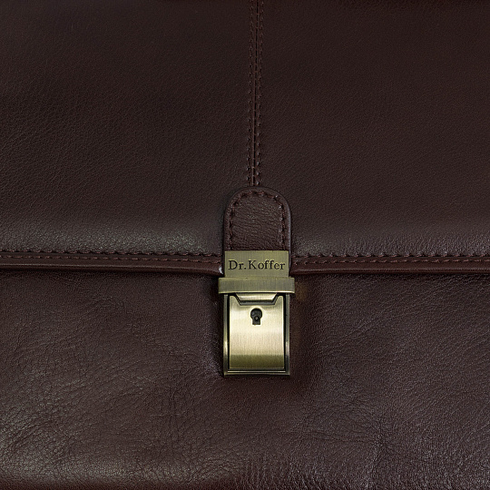 Портфель Dr.Koffer из натуральной кожи темно-коричневый