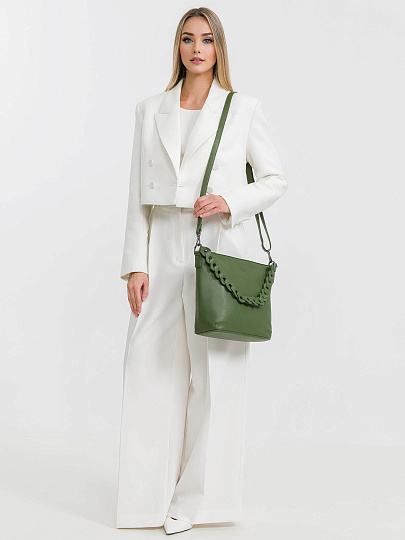 Женская сумка Dr.Koffer из натуральной кожи зеленая