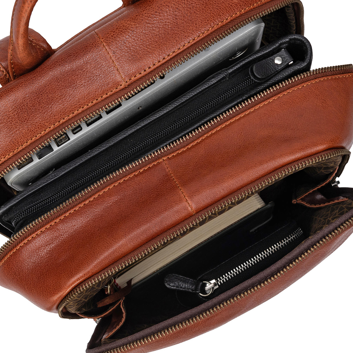 Рюкзак Dr.Koffer из натуральной кожи светло-коричневый