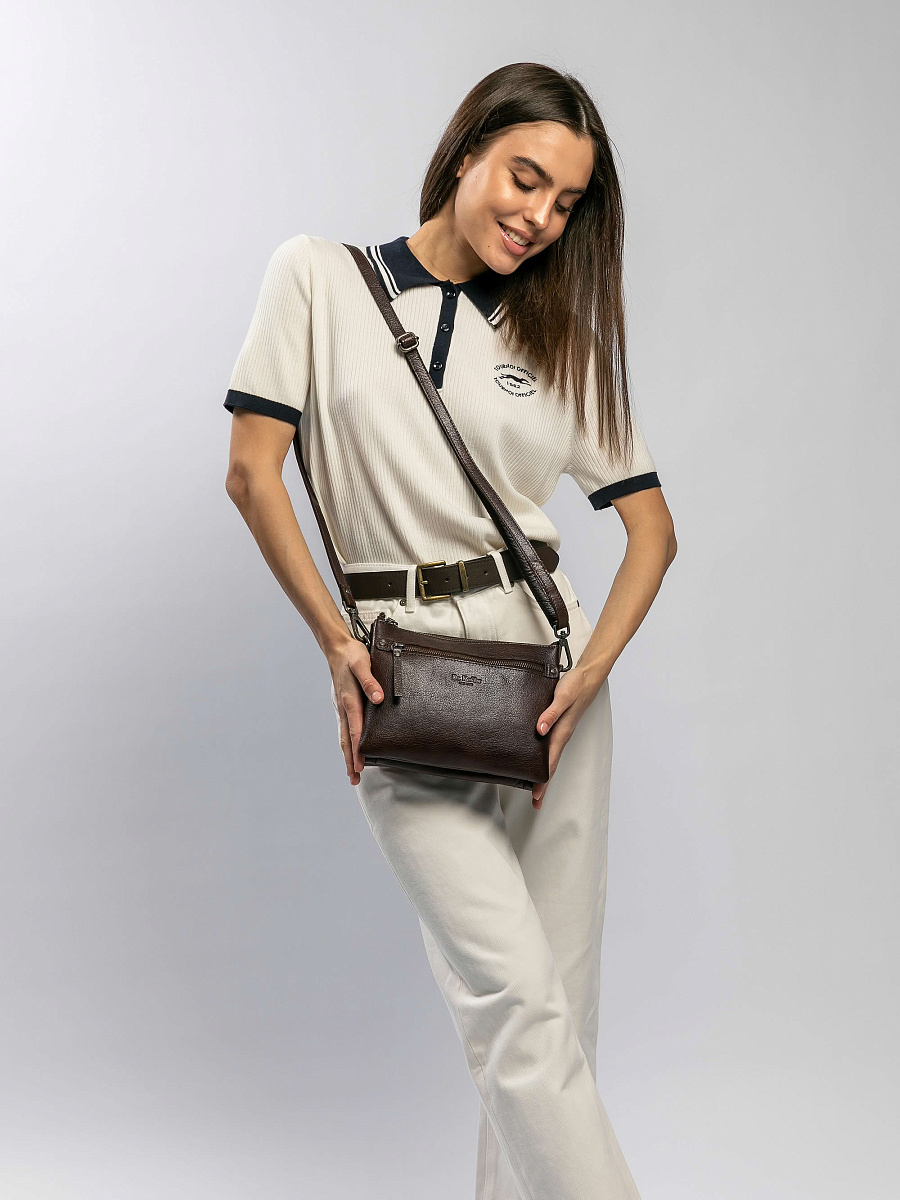 Сумка через плечо Dr.Koffer из натуральной кожи коричневая