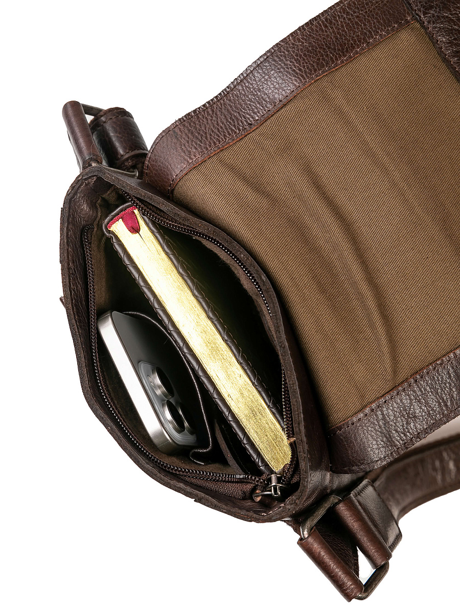 Сумка через плечо Dr.Koffer из натуральной кожи коричневая