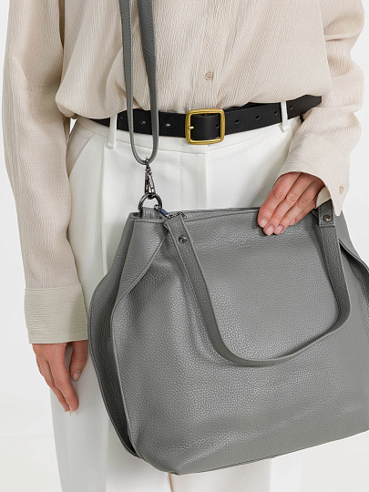 Женская сумка Dr.Koffer из натуральной кожи серая