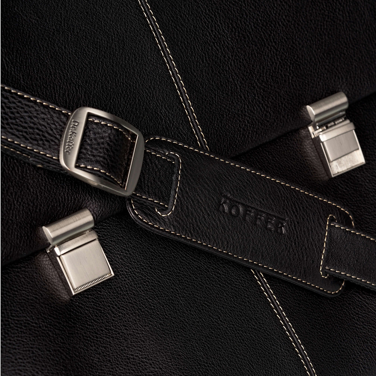 Портфель Dr.Koffer из натуральной кожи черный