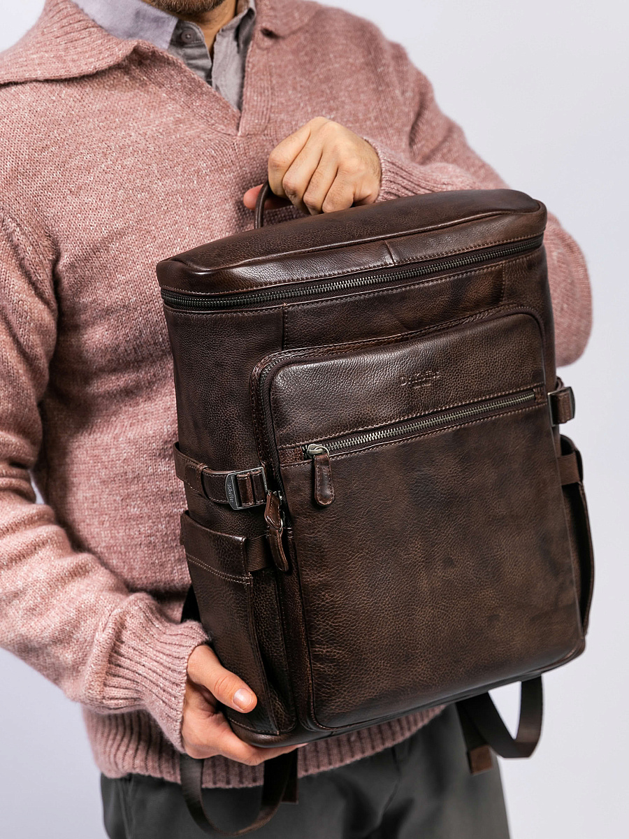 Рюкзак Dr. Koffer из натуральной кожи коричневый