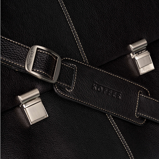 Портфель Dr.Koffer из натуральной кожи черный