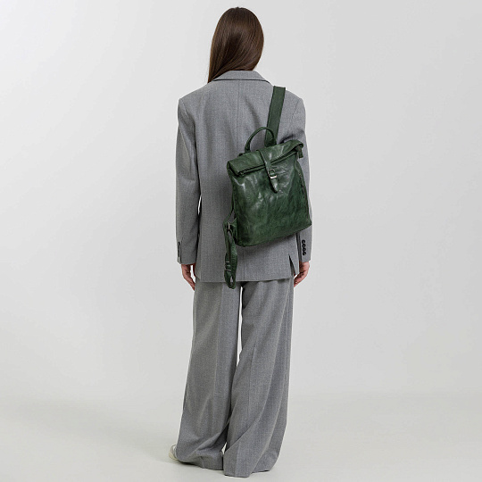 Рюкзак Dr.Koffer из натуральной кожи зеленый