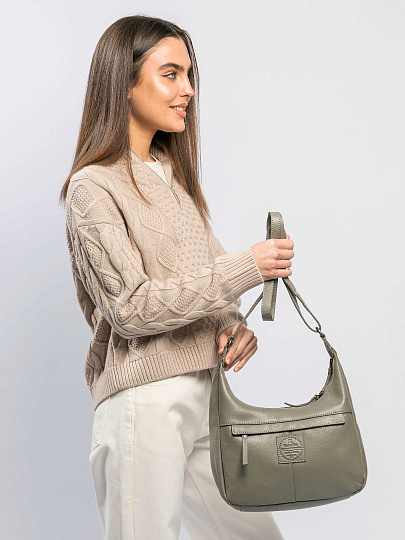 Женская сумка Dr.Koffer из натуральной кожи серая
