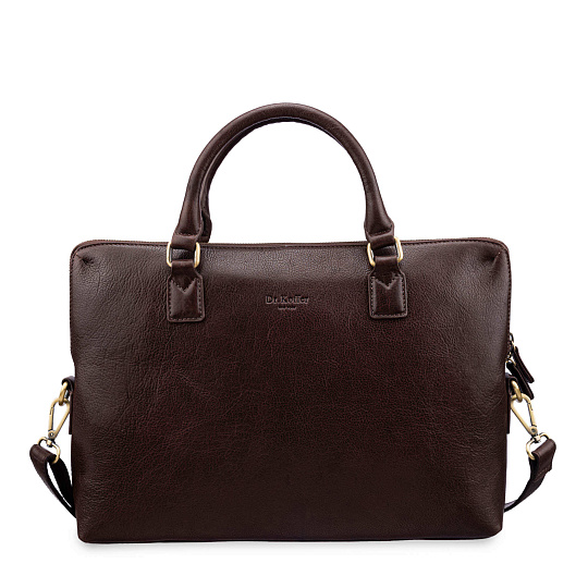 Деловая сумка Dr.Koffer из натуральной кожи темно-коричневая