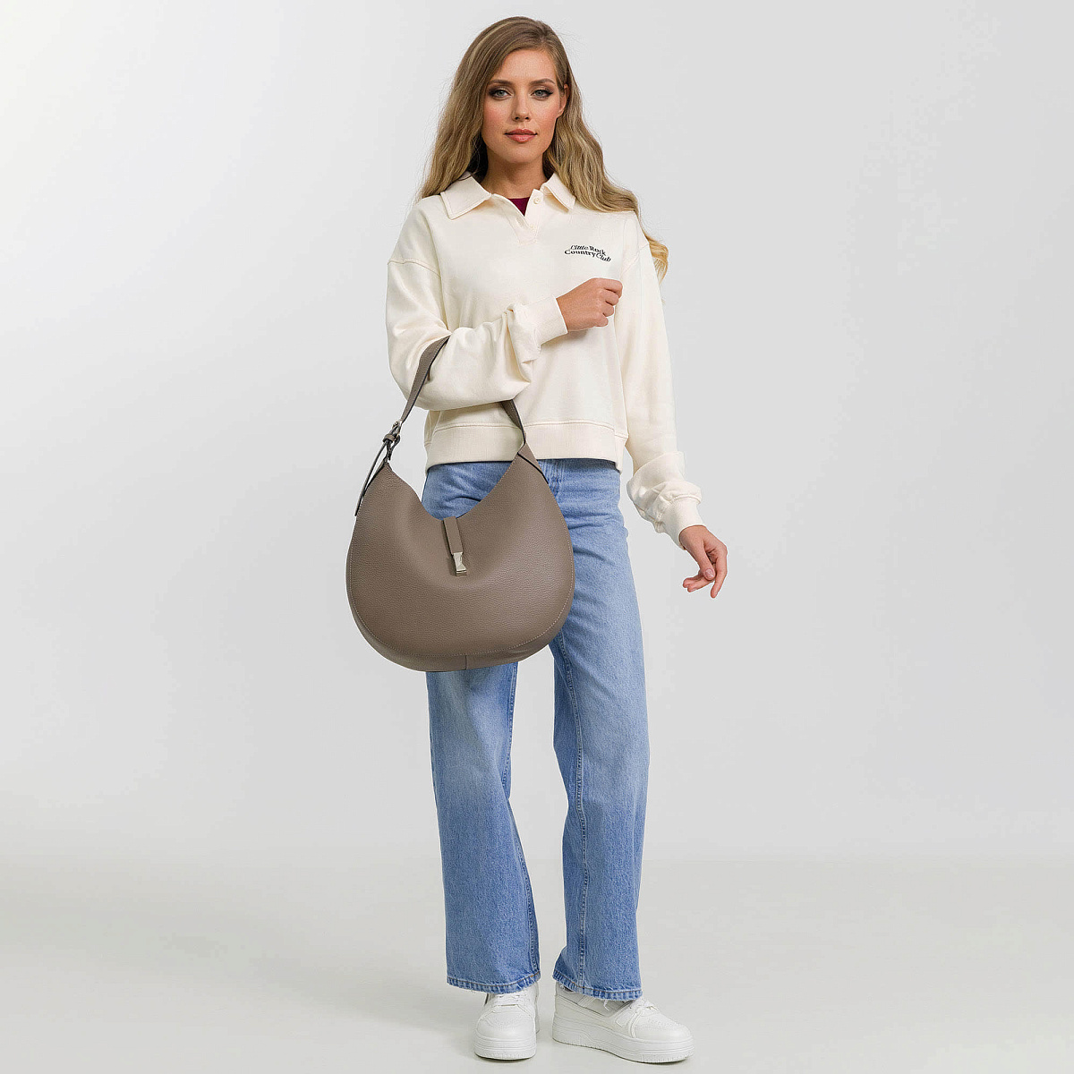 Женская сумка Dr. Koffer из натуральной кожи бежевая