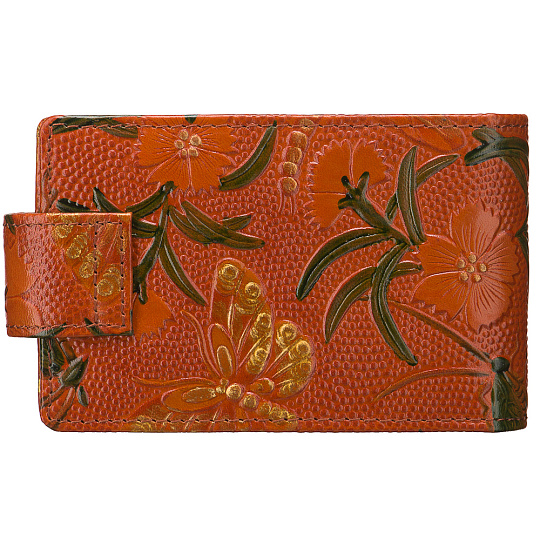Визитница Dr.Koffer из натуральной кожи оранжевая