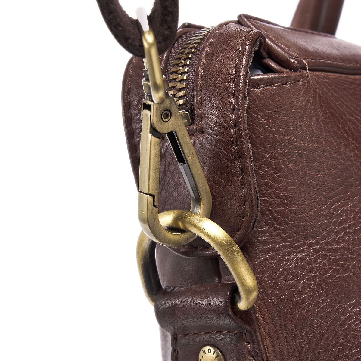 Деловая сумка Dr.Koffer из натуральной кожи темно-коричневая