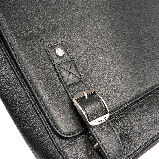 Портфель Dr.Koffer из натуральной кожи черный