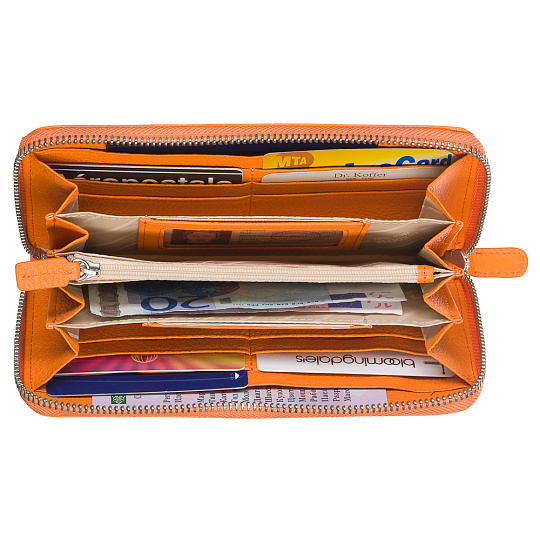 Портмоне Dr.Koffer из натуральной кожи оранжевое