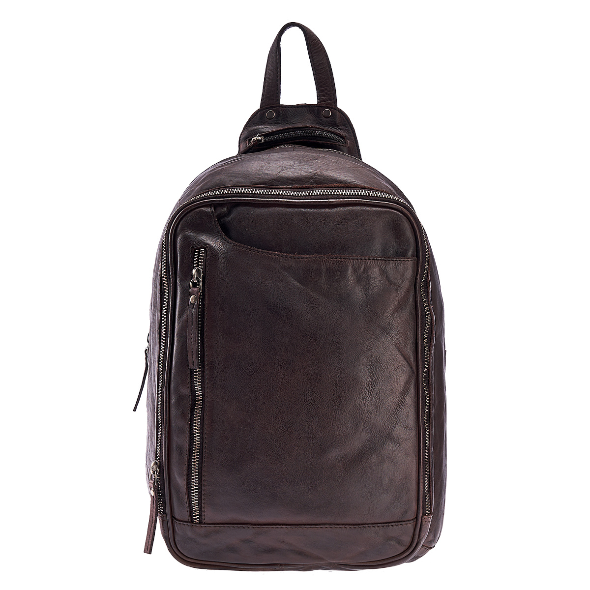 Рюкзак Dr.Koffer из натуральной кожи темно-коричневый