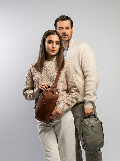 Рюкзак Dr.Koffer из натуральной кожи серый