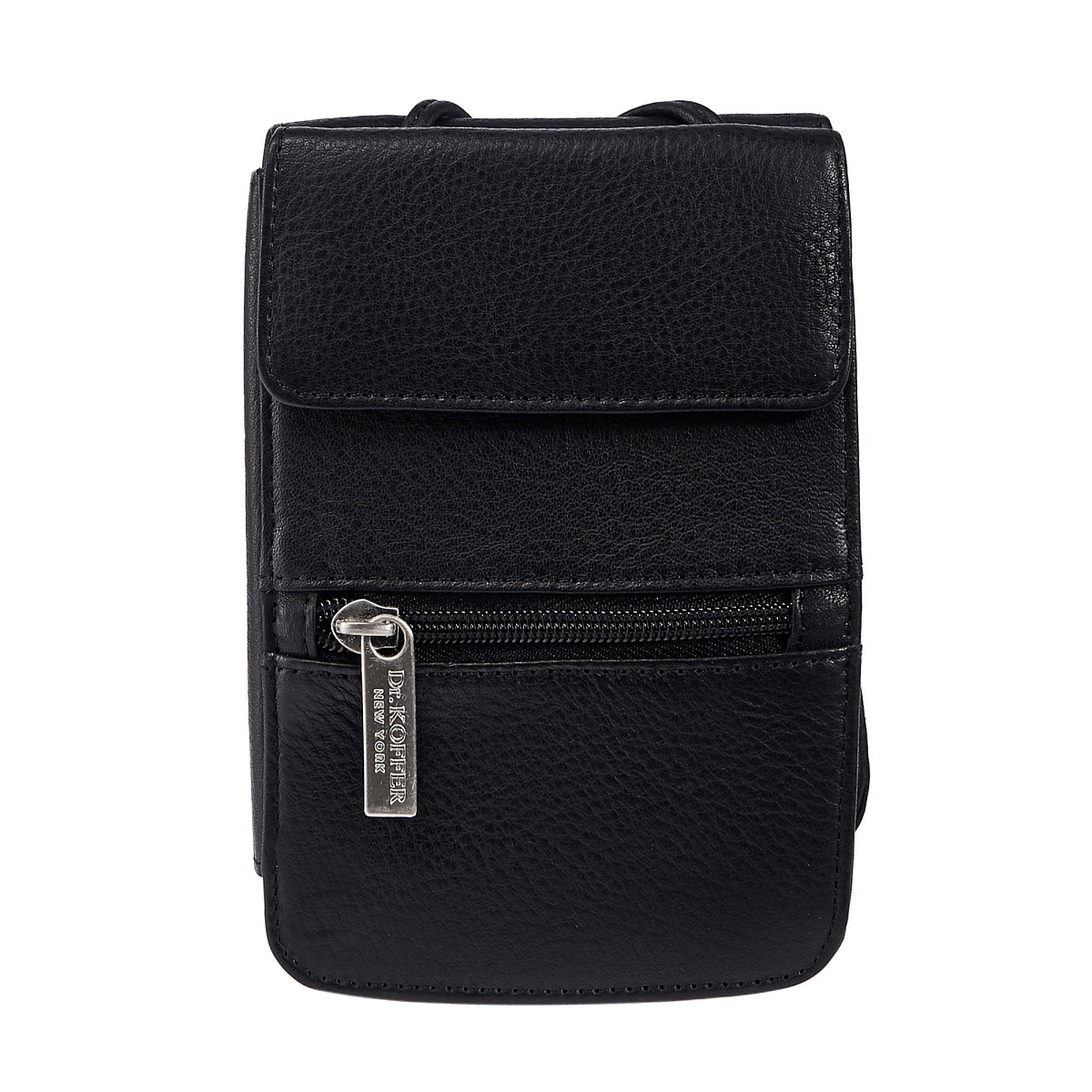 Прямоугольный нагрудный кошелек на длинной кожаной тесьме Dr.Koffer X216400-01-04