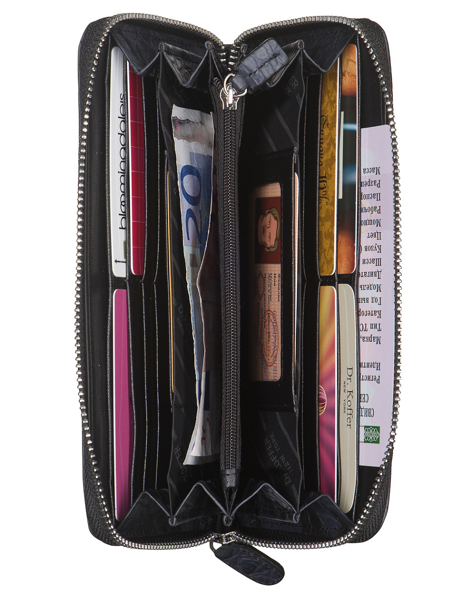 Портмоне Dr.Koffer из натуральной кожи черное