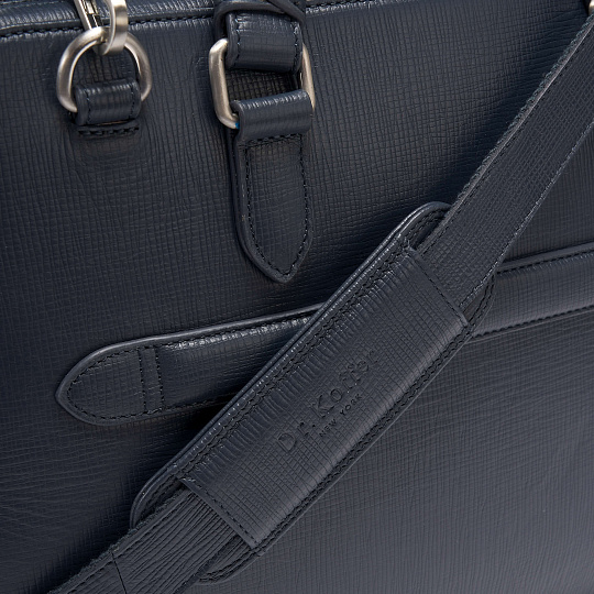 Деловая сумка Dr.Koffer из натуральной кожи синяя