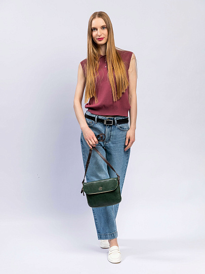 Женская сумка Dr. Koffer из натуральной кожи зеленая