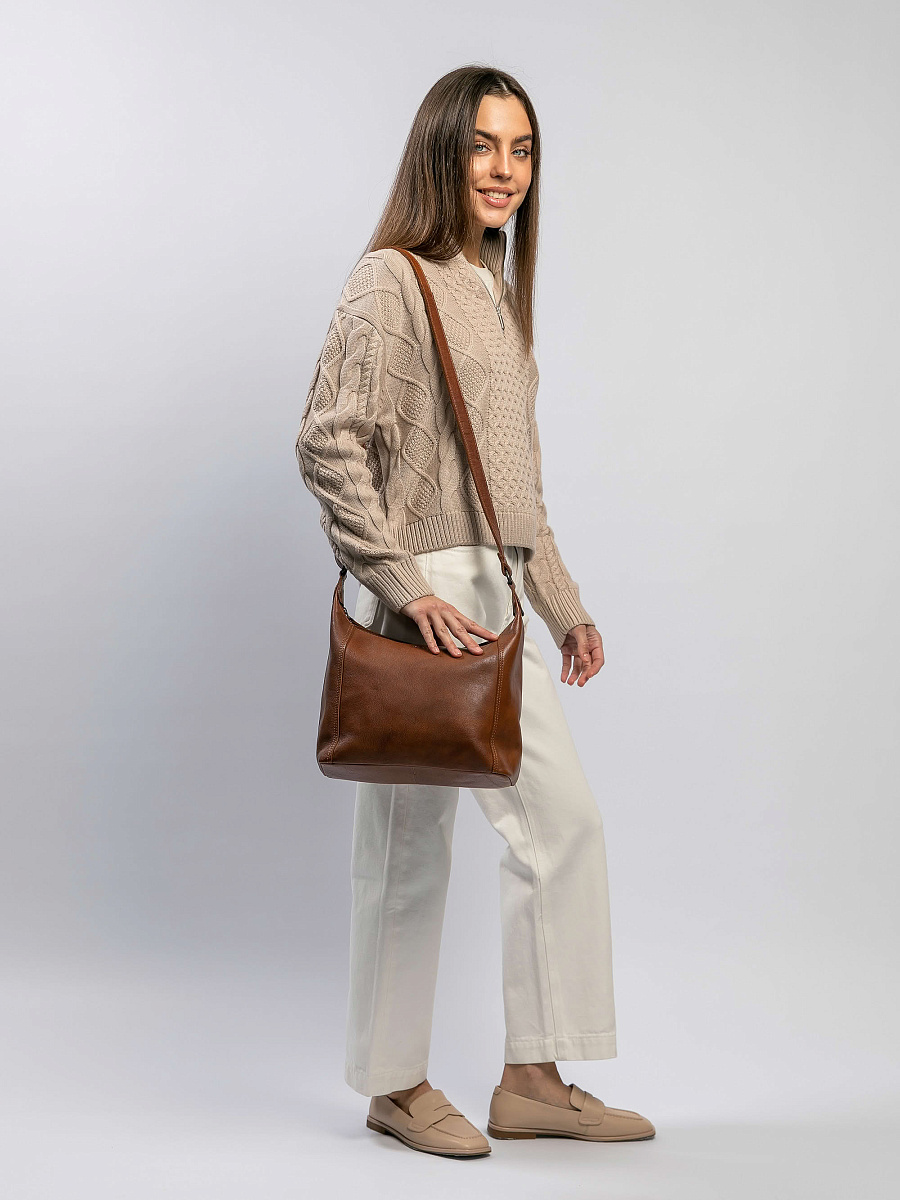 Сумка через плечо Dr.Koffer из натуральной кожи коричневая