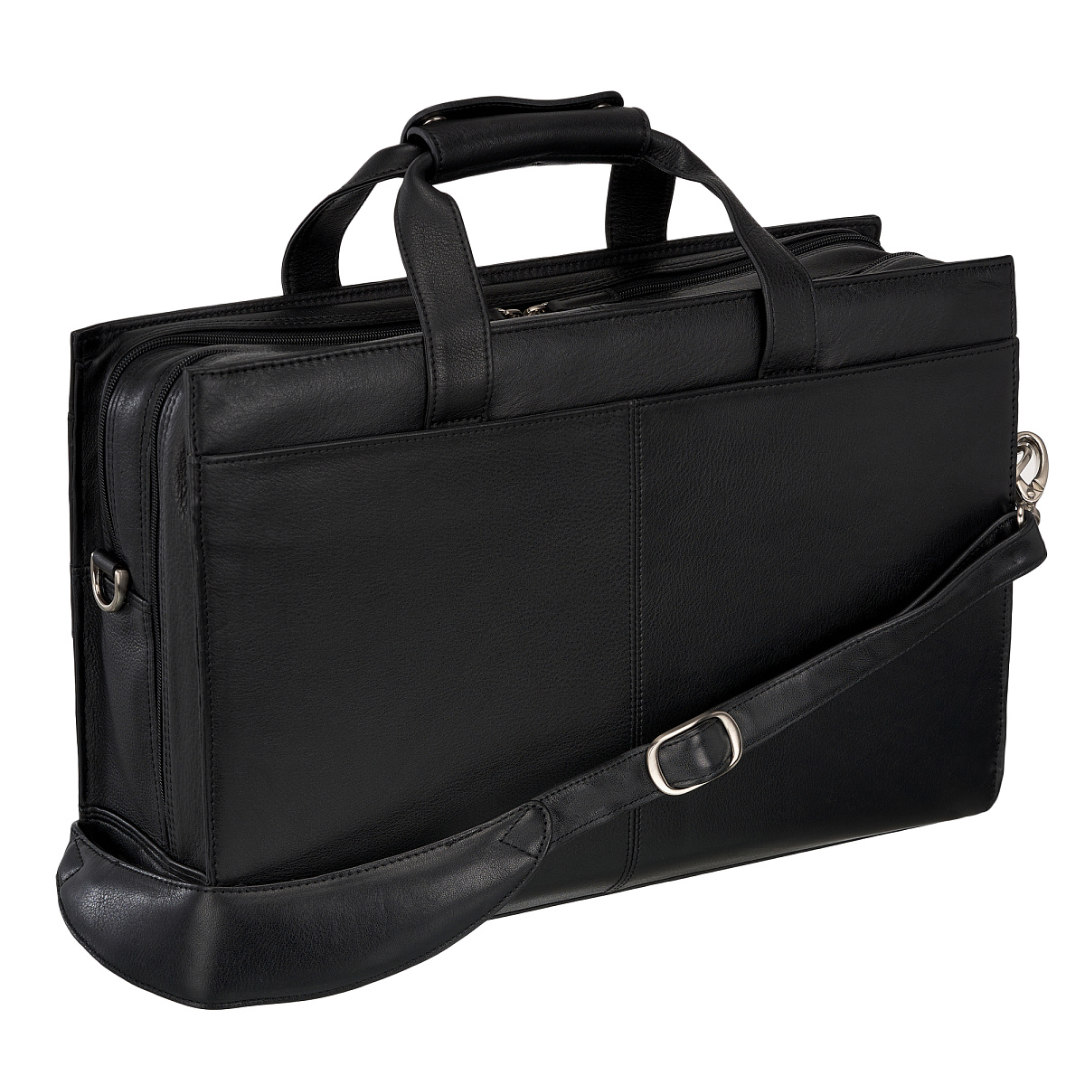 Деловая сумка Dr.Koffer из натуральной кожи черная
