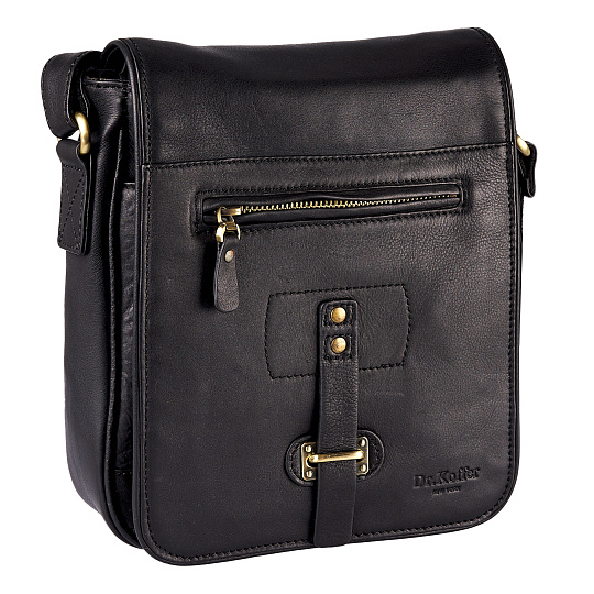 Сумка через плечо Dr.Koffer из натуральной кожи черная