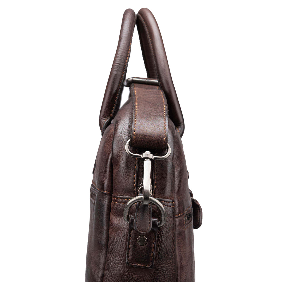 Деловая сумка Dr.Koffer из натуральной кожи темно-коричневая