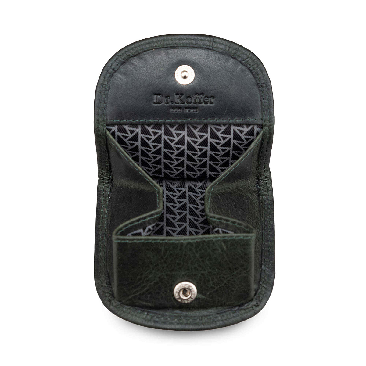 Монетница Dr.Koffer из натуральной кожи зеленая