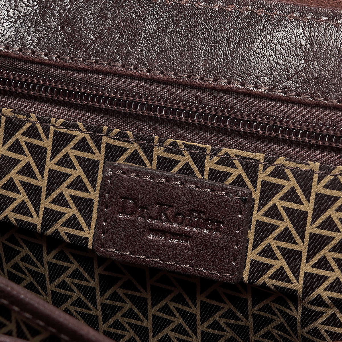 Портфель Dr.Koffer из натуральной кожи темно-коричневый