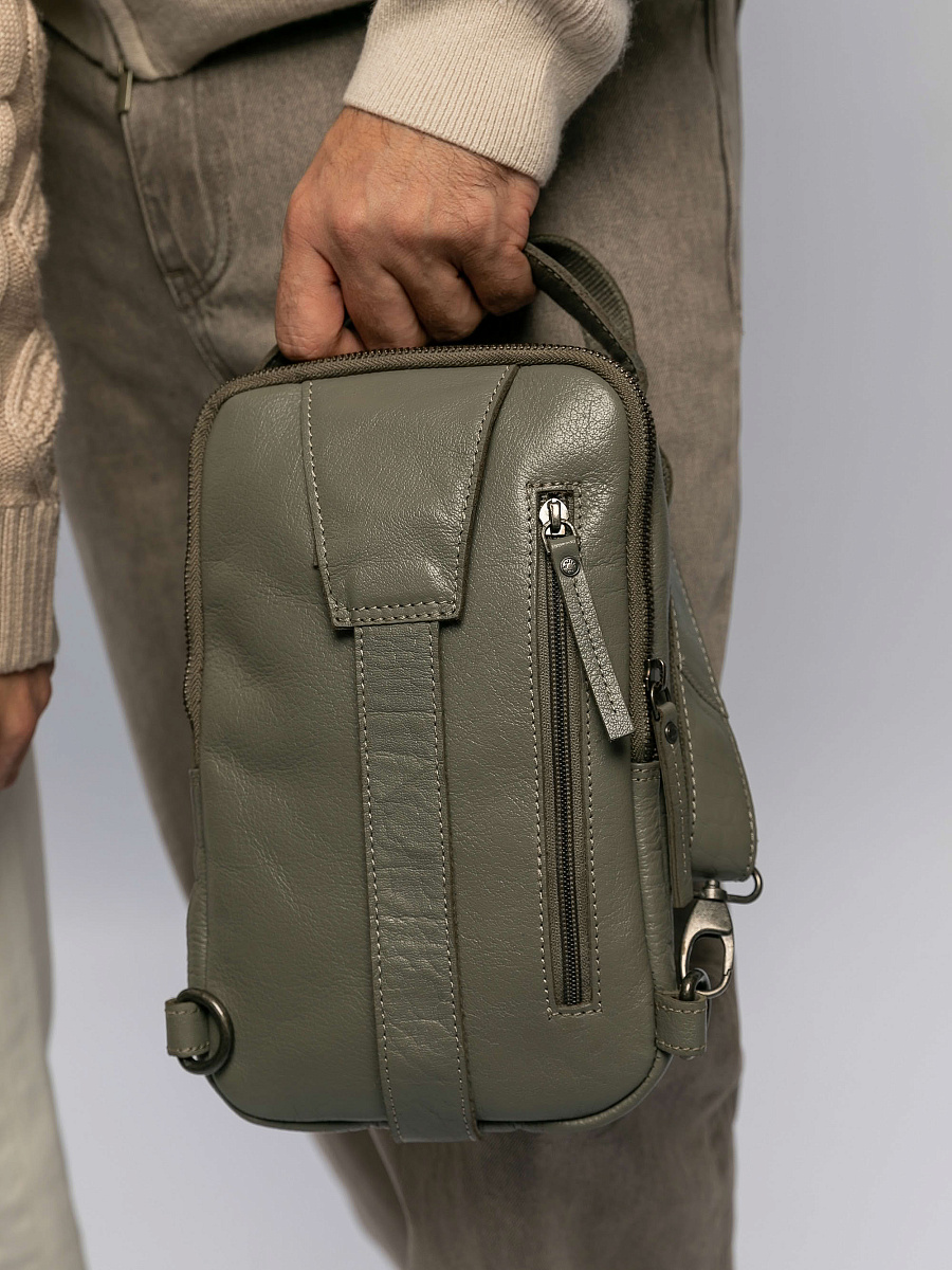 Рюкзак Dr.Koffer из натуральной кожи серый