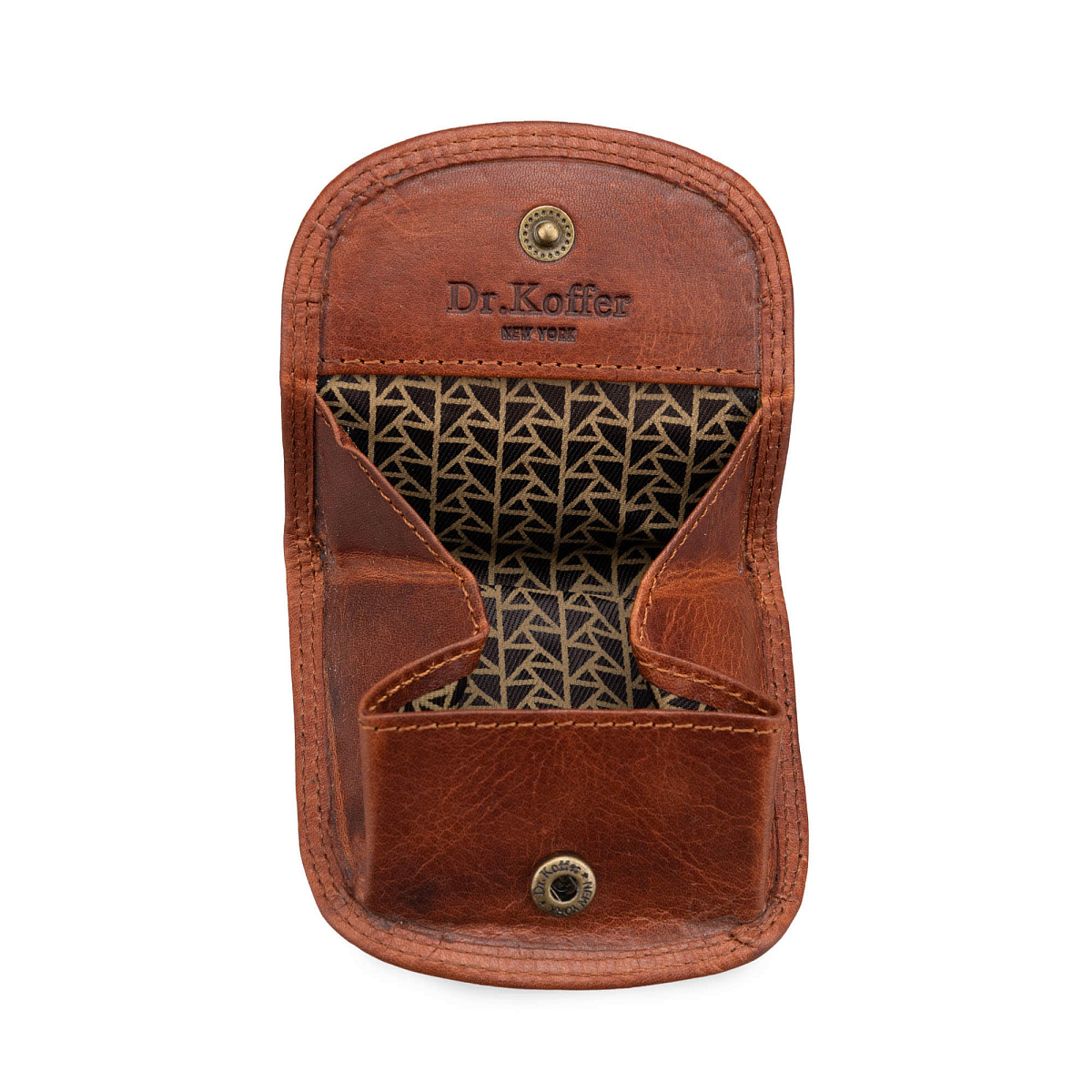 Монетница Dr.Koffer из натуральной кожи коричневая