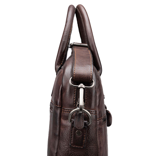 Деловая сумка Dr.Koffer из натуральной кожи темно-коричневая