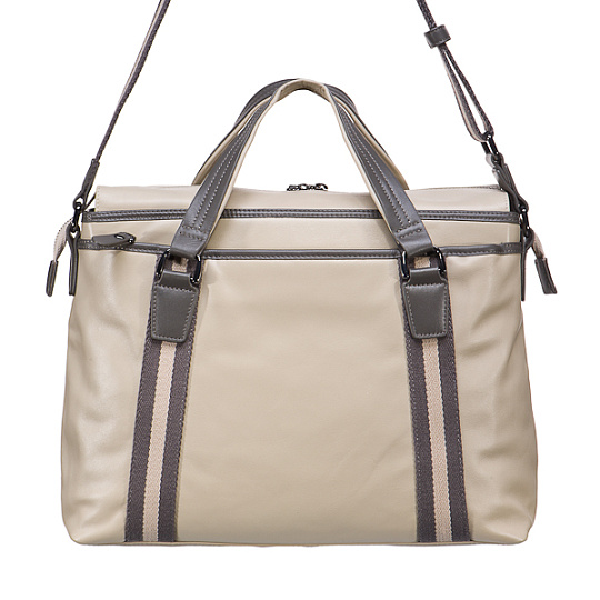 Деловая сумка Dr.Koffer из натуральной кожи бежевая