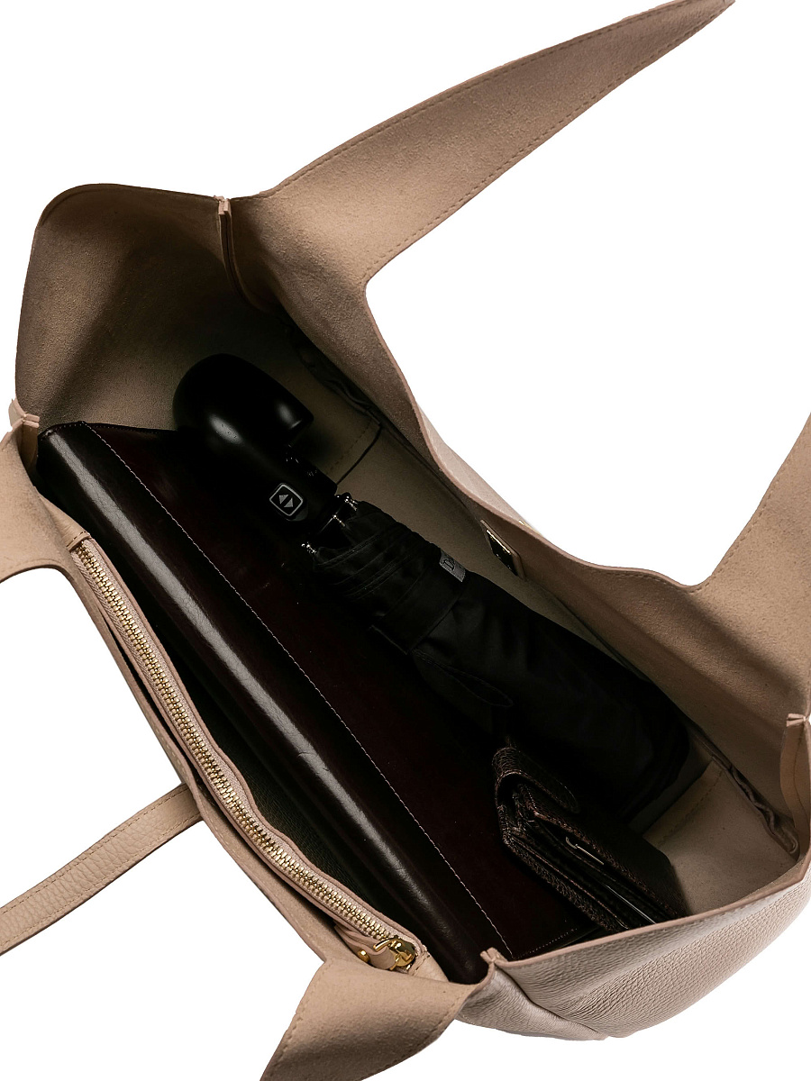 Женская сумка Dr.Koffer из натуральной кожи бежевая