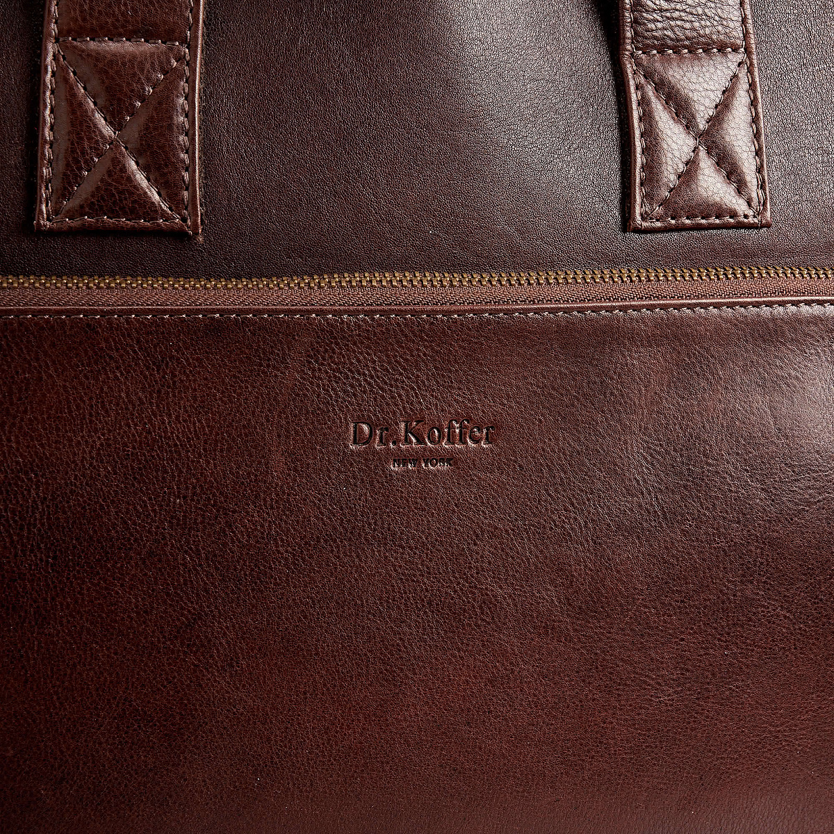 Деловая сумка Dr.Koffer из натуральной кожи темно-коричневая